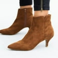 thumbnail image 4 of Mepaouo Womens Kitten Heel Ankle Boots Pointed Toe Suede Fall Winter Slip on Dress Chelsea Booties, 4 of 6