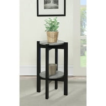 Convenience Concepts Newport Medium 2 Tier Plant Stand/Decor, Faux Cement/Black