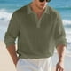 thumbnail image 5 of pstuiky camisetas de manga larga para hombre, Cárdigan informal de negocios para hombre, color liso, holgado, con botones, mangas largas y cuello vuelto top de hombre m, 5 of 9