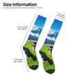 thumbnail image 2 of Bingfone Grazing Cows Mountain View Print Compression Socks for Women and Men Long Socks for Running Athletic Cycling Nurse, 2 of 6