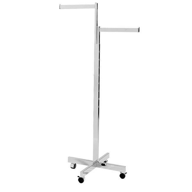 Econoco K21X 2-Way Heavy Duty Straight Arms with X Style Base - Rectangular Tubing - Chrome