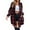 #0218-Wine, variant on Ailaofu Women's Button Down Flannel Shirts Plaid Shacket Long Sleeve Collared Long Jacket Coats