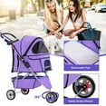 thumbnail image 4 of Bestpet 3 Wheel Collapsible petstroller, Purple, 4 of 8