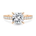 thumbnail image 2 of 2.00Ct Princess Cut Lab-grown diamond Solitaire Engagement Ring, Hidden Halo & Pavé, 18K Rose Gold, 2 of 7
