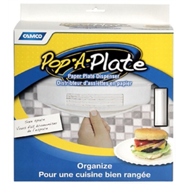 Camco 57001 PopAPlate Disposable Plate Dispenser White