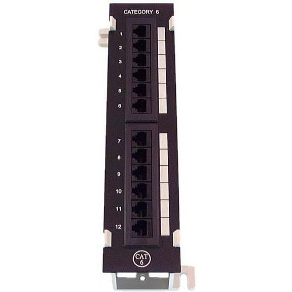 IEC PM13812 Compact 12 Port Cat 6 568B Patch Panel with Mounting Frame