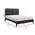 thumbnail image 5 of Wade Contemporary Queen Bed, Faux Leather Tufted Headboard, Espresso Brown- Saltoro Sherpi, 5 of 5