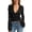 Black, variant on Women's Sheer Lace Deep V-Neck Top, Slim Fit Long Flare Sleeve Sexy Casual Summer Polyester Blouse for Party & Date Night Wear, 1PC, S-M-L