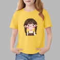 thumbnail image 1 of Blusas y camisas de manga corta con cuello redondo para niños Camiseta de verano de manga corta estampada para niñas Jersey elegante de cuello redondo para niños Top de algodón, 1 of 6