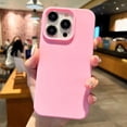 thumbnail image 1 of Fashion Candy Colors Soft Phone Case for IPhone 11 12 14 13 15 Pro Max 14Plus Camera Bumper Shock Protection Matte Cover Coque pink For iPhone 13, 1 of 6