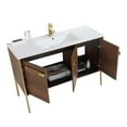 thumbnail image 3 of Fine Fixtures Oakville 48 in. W x 18 in. D x 33 in. H Bathroom Vanity in Walnut Ebony with White Ceramic Sink - Satin Brass hardware, 3 of 7