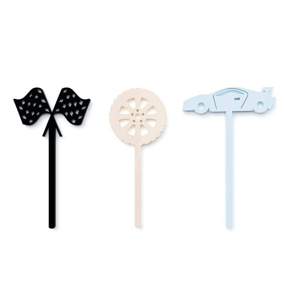 Race Car Acrylic Cupcake Toppers, Set of 12
