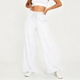 thumbnail image 5 of Pants for Women,Jeans for Women High Waisted Wide Leg Womens Jeans with Pockets Elastic Waist Strechy Drawstring Pull On Denim-Like Pants, 5 of 9