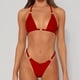 thumbnail image 2 of Bikini Tipo tanga Ticfox Traje de baño dividido para mujer rojo S, 2 of 6