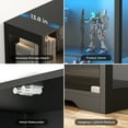 thumbnail image 6 of MIIFUNY 65" Glass Display Cabinet with LED Lights, 4 Tier Curio Storage Cabinet, Black, 6 of 8