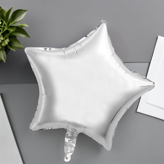 CTIRCHIU 10Pcs Silver Star Helium Balloons Foil Party Decorations Not Easy to Break for Weddings and Birthdays