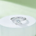thumbnail image 2 of 2.00 Ct Princess Cut Moissanite Solitaire Diamond Engagement Ring in 18k White Gold over Silver(D Color, VVS1 Clarity), 2 of 4