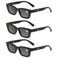 thumbnail image 1 of 3 Pairs Mens Womens Reading Sunglasses Square Full Tinted Sun Readers +0.75, 1 of 6