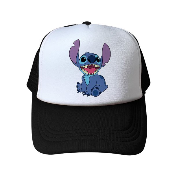 Disney-gorra de béisbol con dibujos animados para niños y niñas, gorra de red con estampado de Stitch, protector solar para estudiantes, sombrero de viaje para deportes al aire libre, combina con todo Fivean unisex