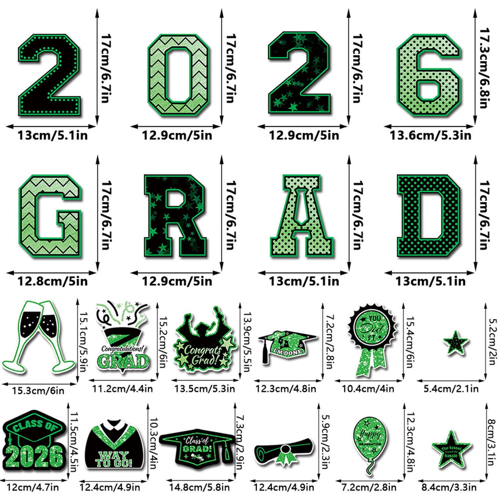 1 Sets 2026 Graduation Car Sticker Decoration, Congrats Grad 2026 Refrigerator Garage Door Stickers, Class of 2026 Graduation Car Decal for Decor Graduation Party Supplies