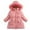 Z122 Pink, variant on Little Girls Winter Coat Long Puffer Down Jacket Windproof Hooded Outwear Children's Thick Padded Coat Size 6-7T