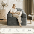 thumbnail image 6 of Renwick 2 in 1 Convertible Sofa Bed Folding Sleep Chair Bed Corduroy Couch with Armrests Bean Bag Chair for Living Room and Bedroom, Gray, 6 of 8