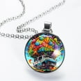 thumbnail image 2 of Mind Car Glass Circular Pendant Necklace Jewelry, 2 of 5