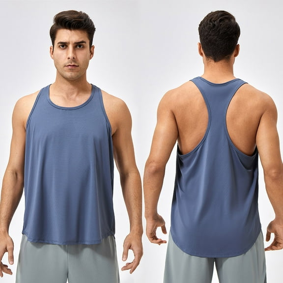 Mens Racerback Tank Tops Sleeveless Crewneck A Shirts Casual Solid Color Pullover Breathable Basic Loungewear Athletic Workout Tanks Vests