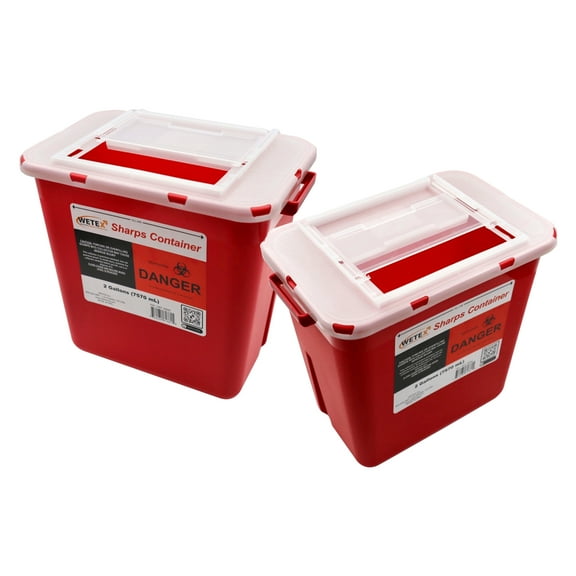 Wetex 24pcs Sharps Container Biohazard Multiple-Use Needle Disposable - Puncture Resistant
