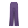 thumbnail image 6 of Women Wide Leg Yoga Pants with Pockets High Waist Stretch Loose Casual Lounge Sweatpants Comfy Trousers Purple, 6 of 6