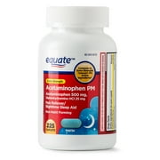 Equate Extra Strength Acetaminophen PM Caplets, Pain Reliever and Nighttime Sleep Aid, 225 Count