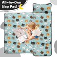thumbnail image 4 of Multicolor Cat Head Blue Pattern Teens Toddler Nap Mat with Pillow, Sleeping Mat Bag for Preschool Daycare 59"x22", 4 of 6
