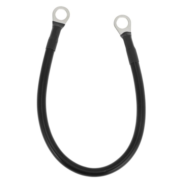 1 cable de inversor de batería universal de 3/8" Lug 1 pie 5 AWG color negro de cobre estañado