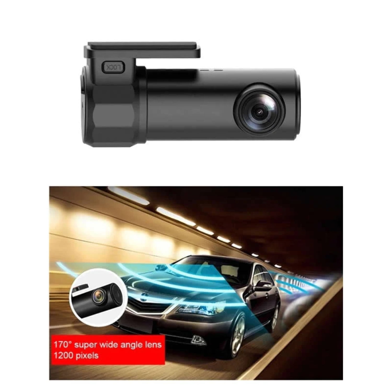 Smart Dash Cam WiFi Mobile App - Connected Car Dash Cam with Mobile App, WiFi Connected Car Dash Cam Black / None