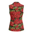 thumbnail image 3 of Uorisanigo Poinsettia Christmas Women's Suit Vest Open Front Women's Sleeveless Vest Blazer V Neck Blazer Vests Elegant Outerwear Size 4XL, 3 of 7