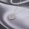 thumbnail image 4 of Vanbelle Sterling Silver Jewelry Studded Heart Necklace with Cubic Zirconia Stones and Rhodium Plated for Women, 4 of 6