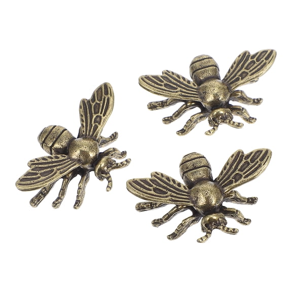 3 Pcs Bee Large Bronze Figurine Honey Car Toy Letter Bees Office