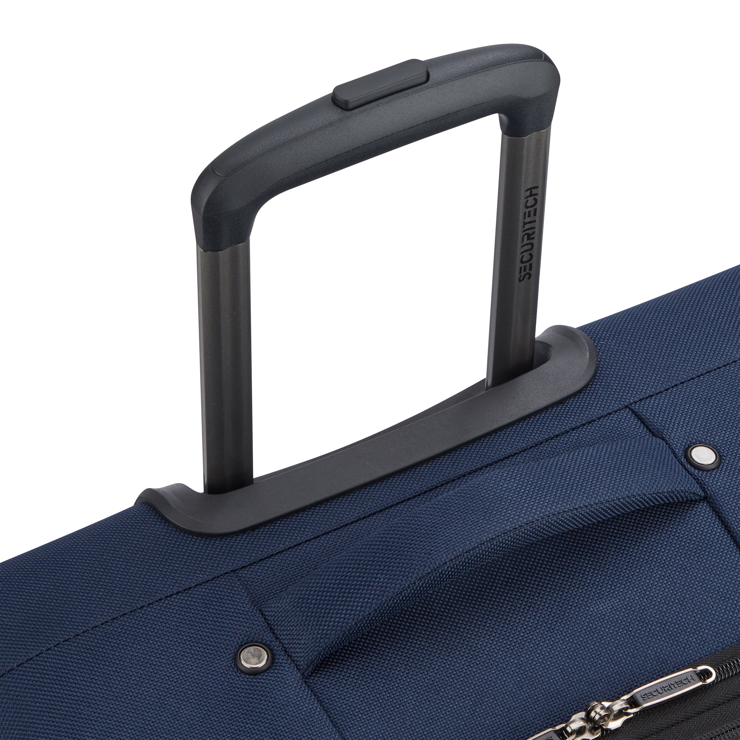 Securitech by Delsey, Rugged Softside 24" Checked Expandable Spinner Luggage, Navy