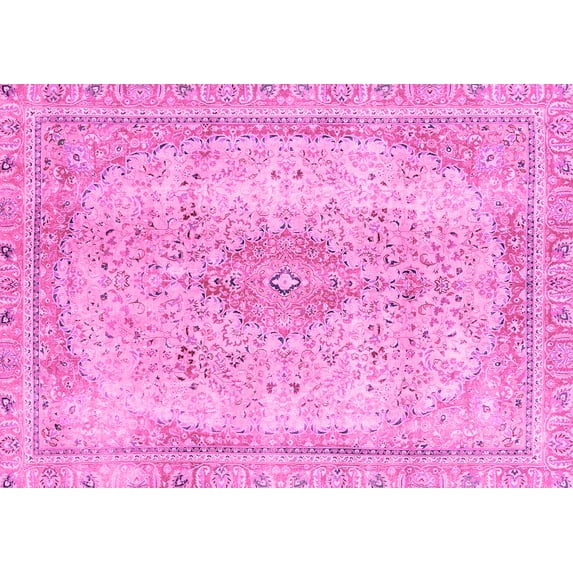 Ahgly Company Indoor Rectangle Abstract Pink Modern Area Rugs, 4' x 6'