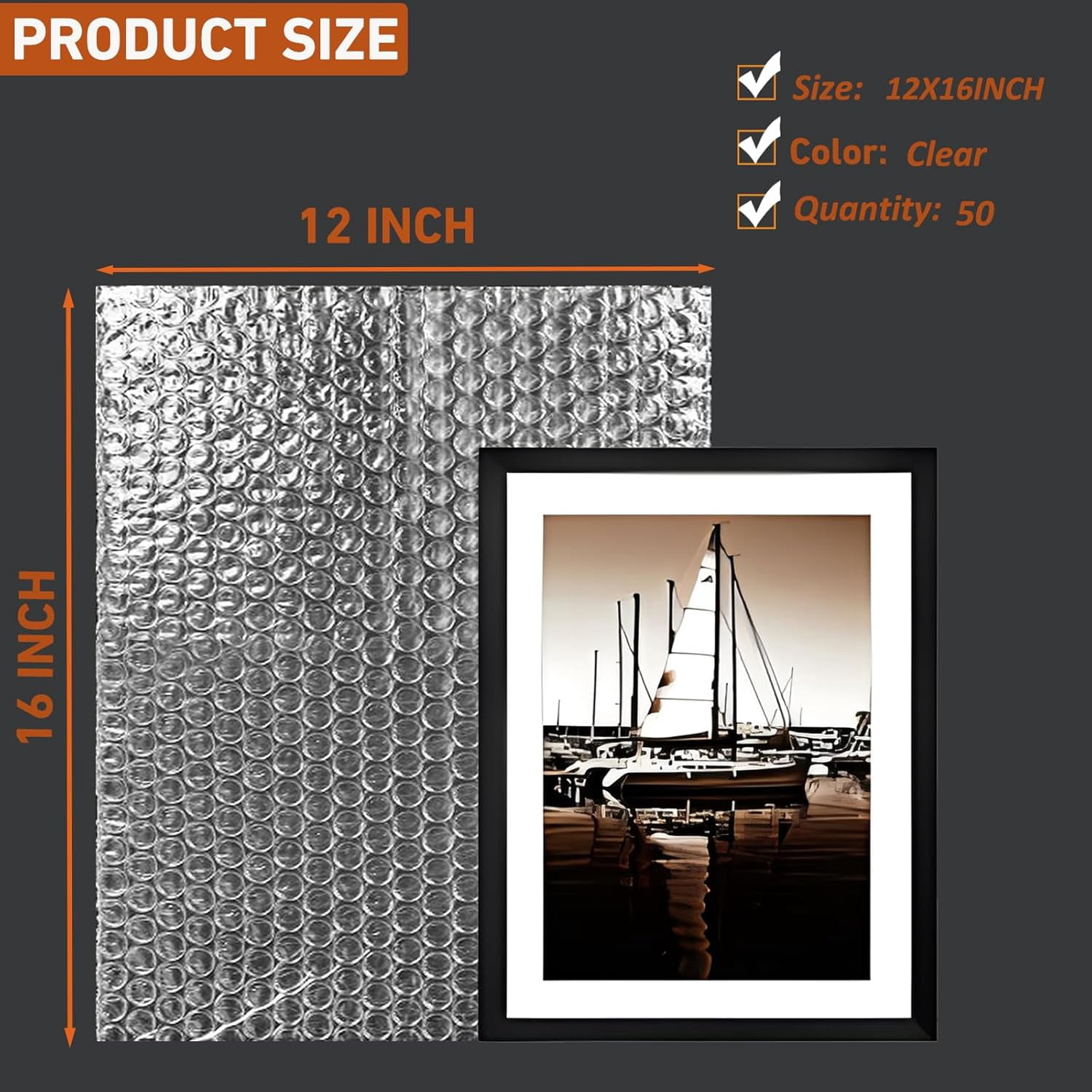 50Pcs Bubble Pouches Wrap Bag, 12''x16'' Double Wall Shockproof Bubble Bags, Clear Bubble Out Bags for Packing, Cushioning Bags for Moving, Shipping and Packing