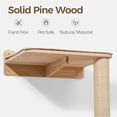 thumbnail image 3 of Cat Wall Shelves, 2-Tier Cat Shelves with Sisal Scratching Post, Sisal Mat Solid Pine Wood Wall Mounted Cat Climbing Furniture, Modular Design, 3 of 8