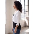 thumbnail image 3 of Roaman's Women's Plus Size Bolero Cardigan With Three Quarter Sleeves, 3 of 5