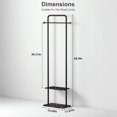 thumbnail image 3 of 19.7" Black Coat & Hat Rack Free Standing Storage for Entryways Halls, 3 of 9