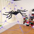 thumbnail image 2 of PENGXIANG Halloween Decorations Spider Web Lights Up LED Lights Spider Webs For Halloween Decoration Party Haunted House Decorations, 2 of 10