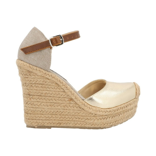 Mujer Zapatos Dorados Para NiÃ±a Andrea Alpargata De Plataforma - Main Image