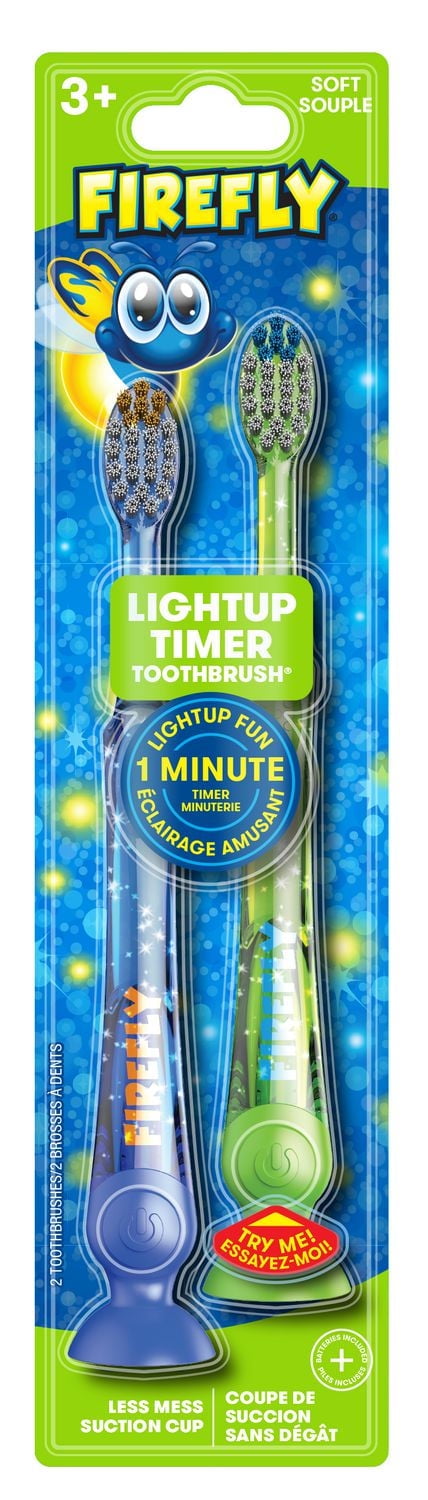 Firefly Lightup Timer Toothbrush 2ct - Soft - 3+years