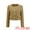 Brown, variant on Women's Tweed Short Jacket Collarless Office Cropped Blazer 2XL Black