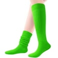 thumbnail image 4 of Alitao Crew Socks Slouch Socks 5 Pairs Soild Color Socks Women Thigh High Boot Socks Soft Scrunch Socks Fluffy Socks Cotton Socks Mint Green One Size, 4 of 4