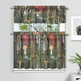 thumbnail image 6 of Mushroom (23) Kitchen Curtain Valance 3 Piece Home Curtains and Valance Set Curtain Sink Window Decor Window Treatment Tier 27.5x36 Length, 6 of 6