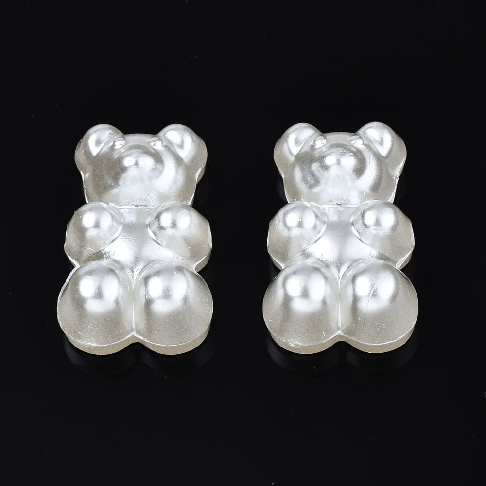 500gs Plastic Imitation Pearl Beads Bear Creamy White 19x12x8mm Hole: 1.6mm about 508pcs/500g